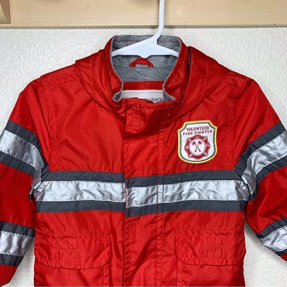 Carter’s Baby Boy Size 12 Months Fireman Hooded Windbreaker Rain Jacket